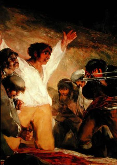 Execution of the Defenders of Madrid, 3rd May 1808, detail of a man with his hands raised von Francisco José de Goya