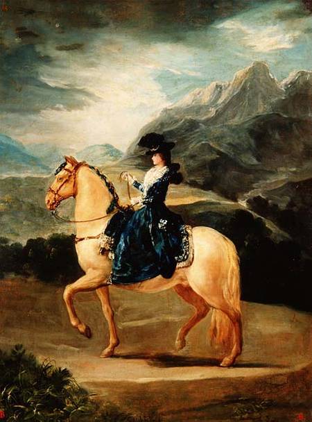 Portrait of Maria Teresa de Vallabriga, the Condesa de Chinchon's Mother on Horseback von Francisco José de Goya