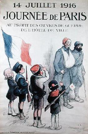Poster for the Journee de Paris exhibition, 14th July 1916