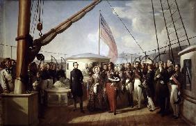 Königin Victoria empfängt den König Louis-Philippe I. an Bord der Royal Yacht am 2. September 1843