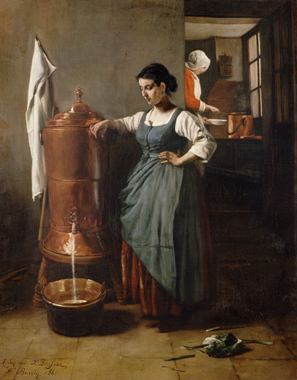 Hausmädchen beim Wasserholen von François Bonvin