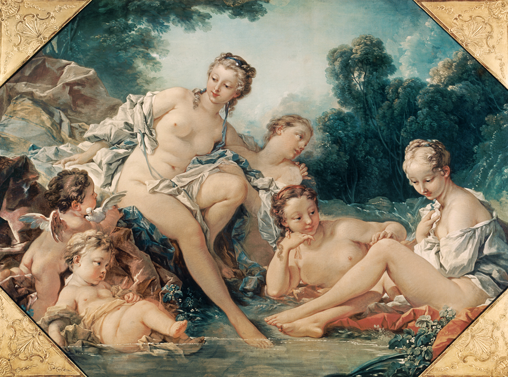 Badende Nymphen und Amouretten von François Boucher