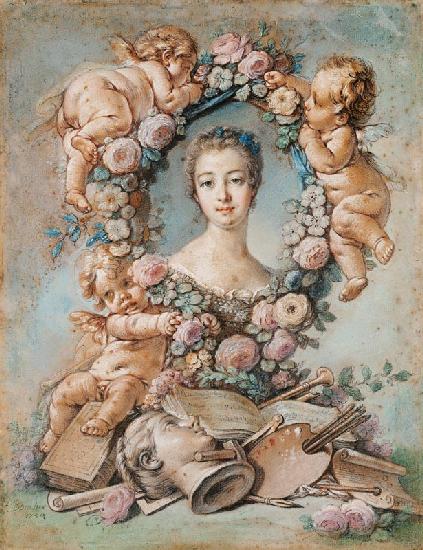 Porträt Marquise de Pompadour (1721-1764) 1754