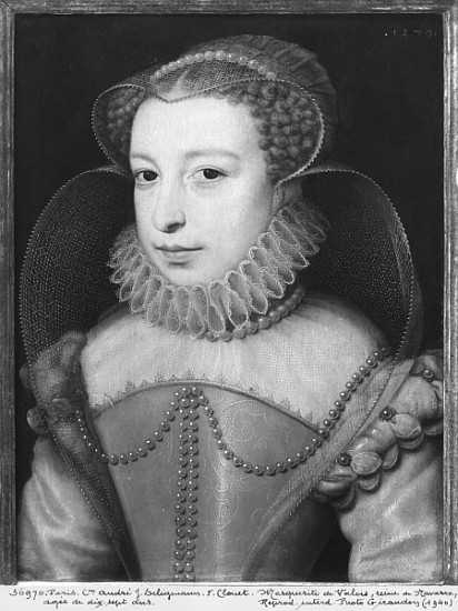 Marguerite de Valois (1553-1615) Queen of Navarre, known as Queen Margot, aged 17 von François Clouet