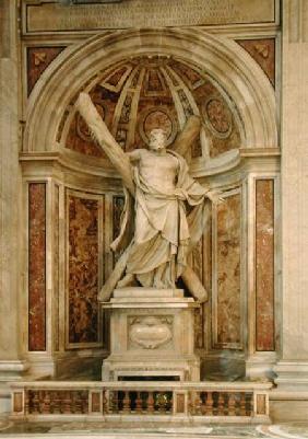 Statue of St. Andrew, at the base of the four pillars supporting the dome 1629-40