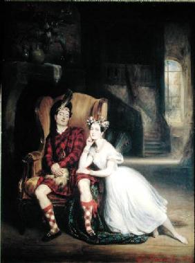 Marie (1804-84) and Paul Taglioni (1808-84) in the ballet 'La Sylphide' 1832