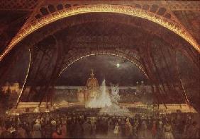 Celebration on the night of the Exposition Universelle in 1889 on the esplanade of the Champs de Mar