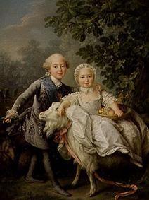 Kinderbildnis Charles Philippe von Frankreich mit Schwester Marie-Adelaide