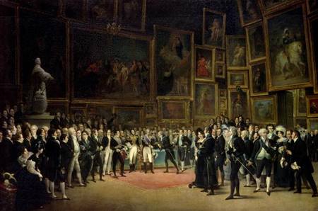 Charles X presenting awards to the artists at the end of the exhibition of 1824 von François-Joseph Heim