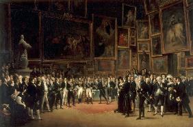 Charles X bei der Verteilung von Auszeichnungen an Künstler die im Salon des Jahres 1824 im Louvre a 1827