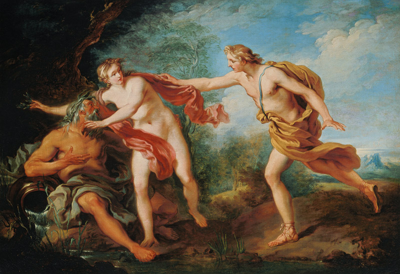 Apollo verfolgt Daphne. von François Lemoyne