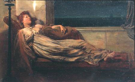 Classical Lady Reclining on a Chaise Longue von Frank Hobden