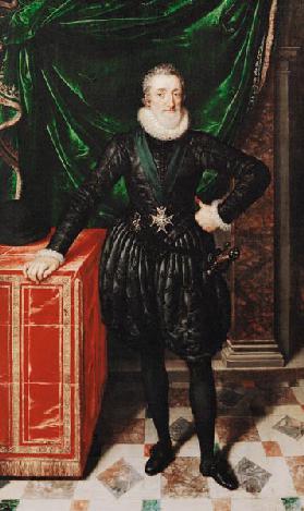 Portrait of Henri IV (1553-1610) King of France, in a black costume c.1610