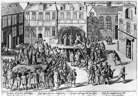 Stake at Bruges during the Government of Fernando Alvarez de Toledo (1508-82) Duke of Alba von Franz Hogenberg