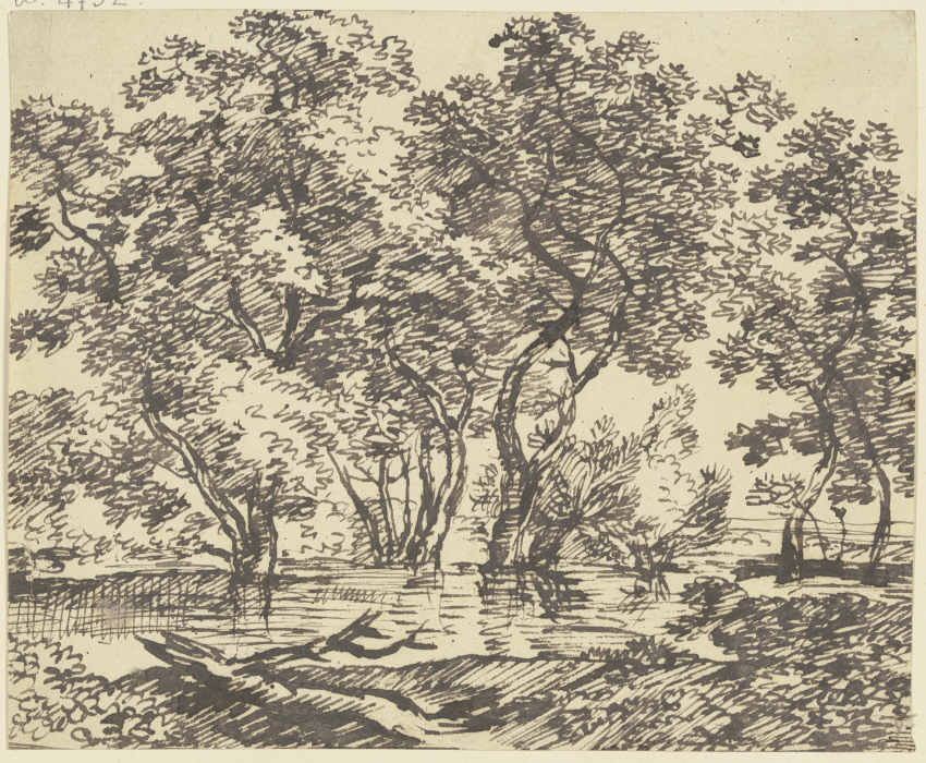 Bäume an einem Gewässer von Franz Innocenz Josef Kobell
