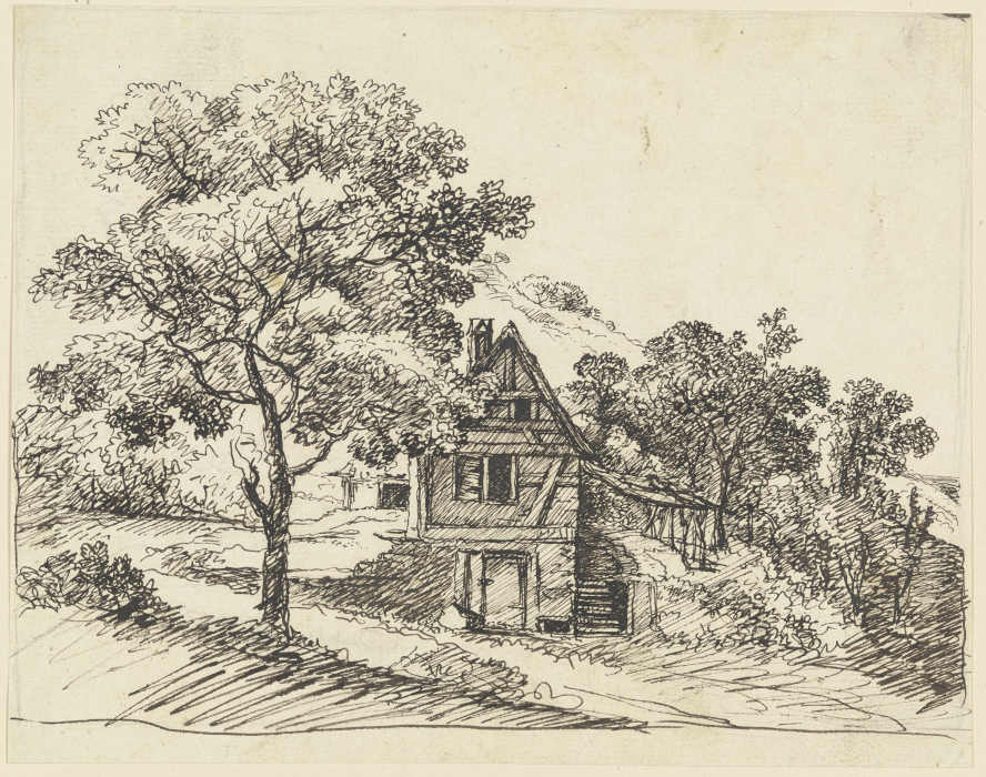 Hütte und Baumgruppen von Franz Innocenz Josef Kobell