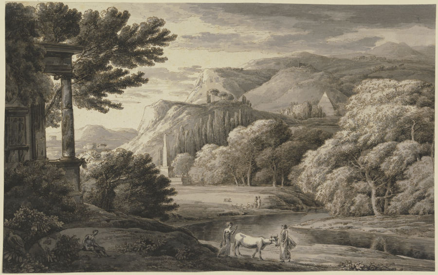 Klassische Landschaft mit Staffage von Franz Innocenz Josef Kobell