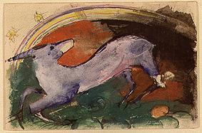 Die Flucht der violetten Gazelle von Franz Marc