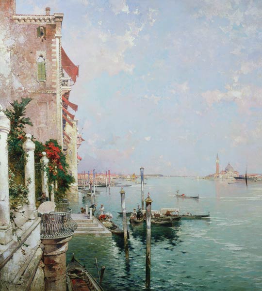 Venice: View from the Zattere with San Giorgio Maggiore in the Distance von Franz Richard Unterberger
