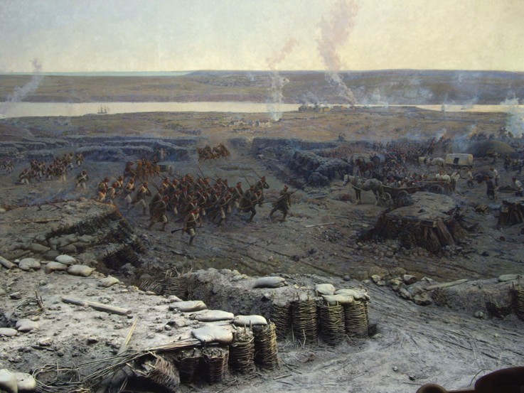 Panoramagemälde Die Belagerung von Sewastopol (Ausschnitt) von Franz Roubaud
