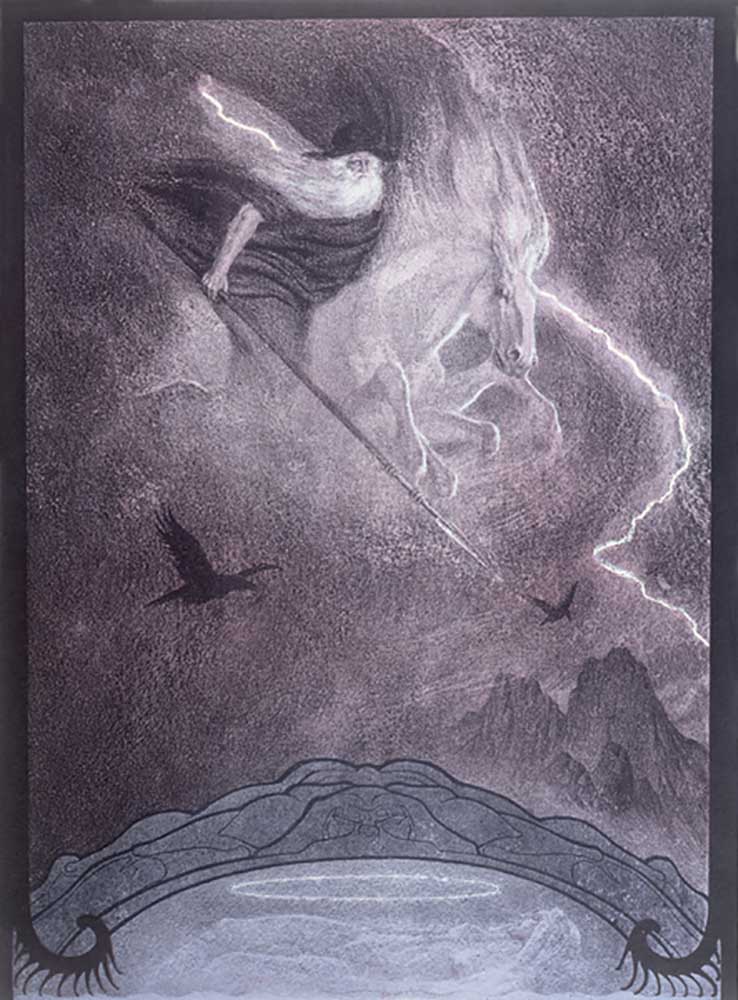 Odin, Illustration zu Der Ring der Niebelungen von Richard Wagner (1813-83), um 1914 von Franz Stassen