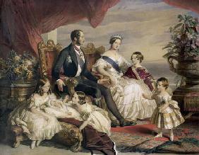 Queen Victoria (1819-1901) and Prince Albert (1819-61) with Five of the Their Children, 1846 (colour 17th