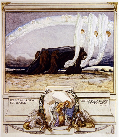 Illustration from Dante''s ''Divine Comedy'', Purgatory, Canto II: 135 von Franz von (Choisy Le Conin) Bayros