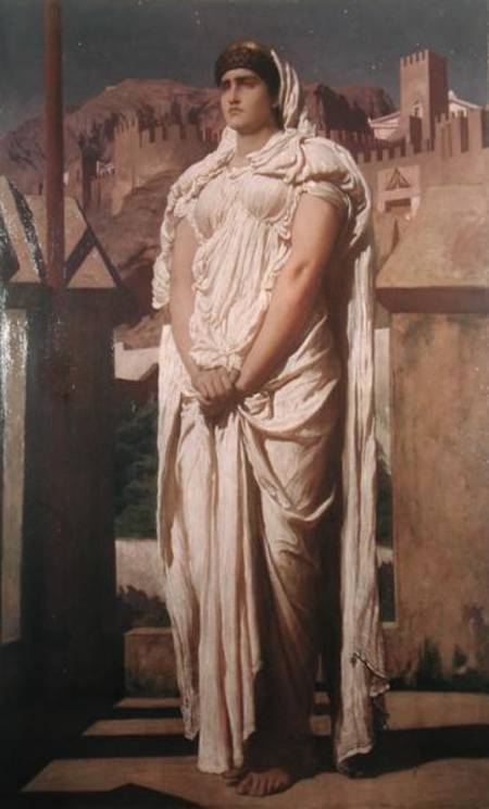 Clytemnestra from the Battlements of Argos Watches for the Beacon Fires which are to Announce the Re von Frederic Leighton