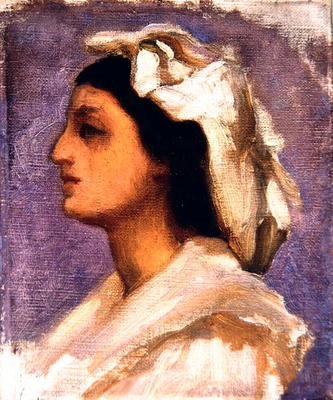 Head of an Italian Girl (oil on canvas) von Frederic Leighton