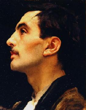 Head of an Italian Model, c.1855 (oil on canvas) 1876