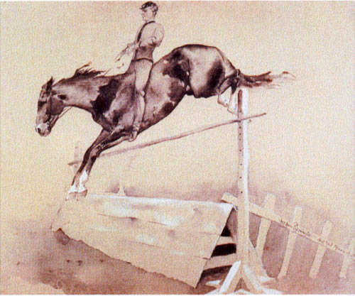 Sprung (Soldat mit Pferd) von Frederic Remington