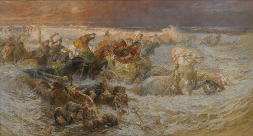 Der Untergang der Pharaos Armee im Roten Meer von Frederick Arthur Bridgman