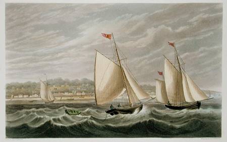 Ryde, from 'The Isle of Wight Illustrated, in a Series of Coloured Views', engraved by P. Roberts von Frederick Calvert