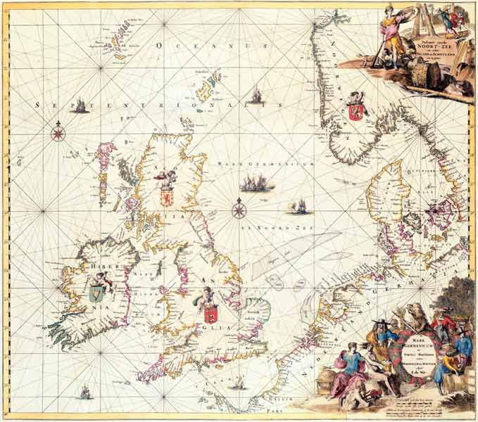 Karte der Nordsee von Frederick de Wit