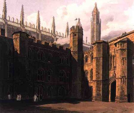 Court of King's College, Cambridge, from 'The History of Cambridge', engraved by Daniel Havell (1785 von Frederick Mackenzie
