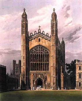 West End of King's College Chapel, Cambridge, from 'The History of Cambridge', engraved by Daniel Ha 1815 our