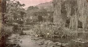 Waterlily Pond and Japanese Bridge in Monet's Garden at Giverny, early 1920s (photo) 19th