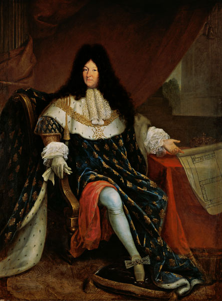 Louis XIV (1638-1715) Holding a Plan of the Maison Royale de Saint-Cyr von French School