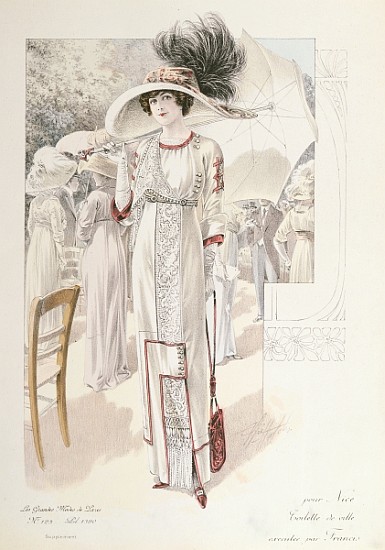 A town dress, from ''Les Grandes Modes de Paris'' () von French School