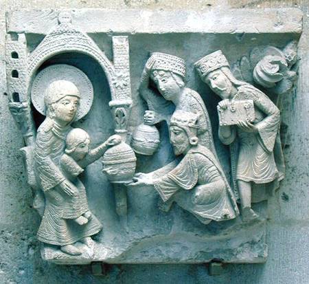 The Adoration of the Magi, original capital from the cathedral nave von French School