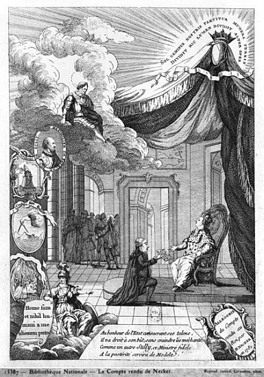 Allegory of the Report Given to Louis XVI (1754-93) Jacques Necker (1732-1804) in 1781 von French School