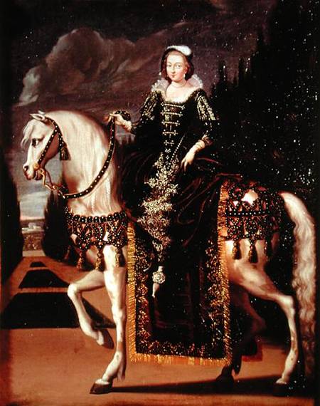 Equestrian Portrait of Marie de Medici (1573-1642) von French School