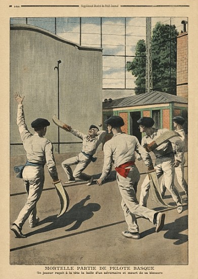 Fatal Basque Pelota, illustration from ''Le Petit Journal'', supplement illustre, 26th May 1907 von French School