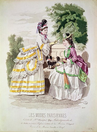 Female fashions, from ''Les Modes Parisiennes'' 1870 von French School