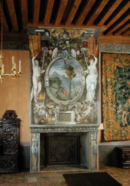 Fireplace in the Chambre du Connetable (photo) von French School