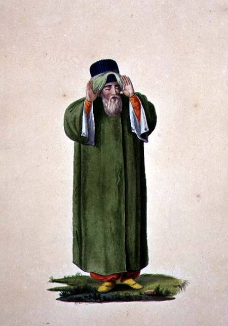 Imam Calling to Prayer, probably by Cousinery, Ottoman period von French School