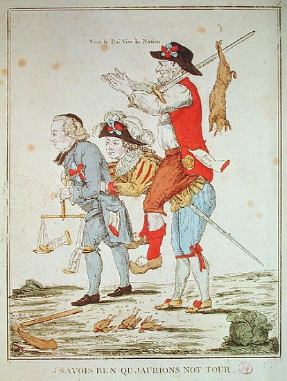 ''Je Savais Bien Que Nous Aurions Notre Tour'', caricature depicting the Three Orders von French School