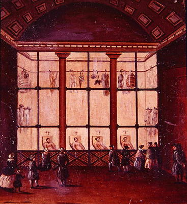 'La Morgue', largest morgue in Paris, 1830-40 (oil on canvas) von French School