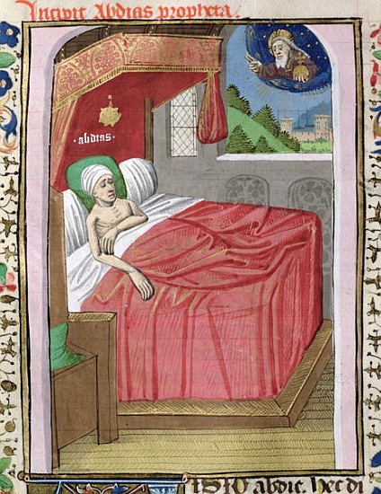 Ms H 7 fol.110v The Vision of Obadiah, from the Bible of Jean XXII von French School