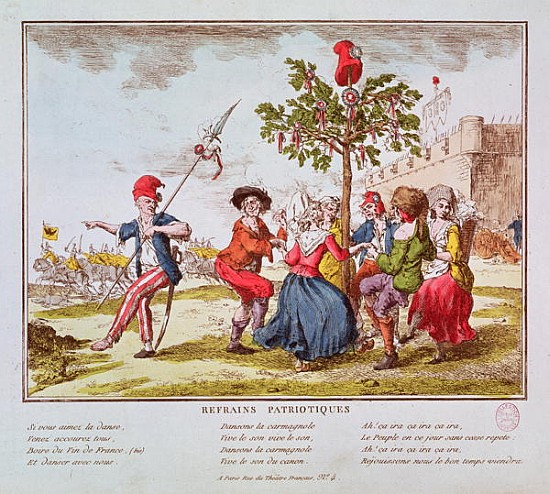 Patriotic Refrains: French revolutionaries dancing the carmagnole around the tree of Liberty, c.1792 von French School